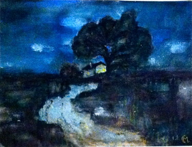 Картина под названием "Lueur d'espoir" - Marie Claude Lambert, Подлинное произведение искусства, Акварель