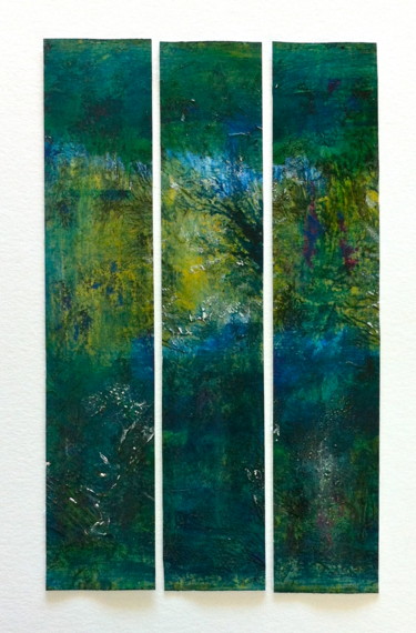 Peinture intitulée "Quand le vert poudr…" par Marie Claude Lambert, Œuvre d'art originale, Encre