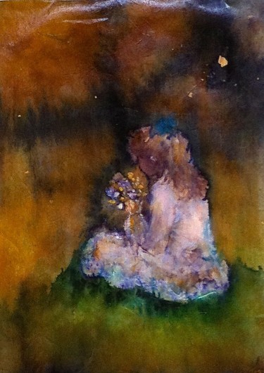 Pittura intitolato "A quoi rêvent les j…" da Marie Claude Lambert, Opera d'arte originale, Inchiostro