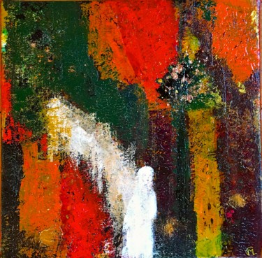Painting titled "Blanche apparition" by Marie Claude Lambert, Original Artwork, Acrylic
