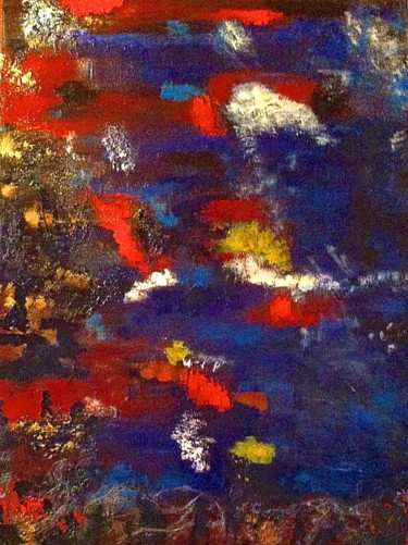 Painting titled "Graviers ardents" by Marie Claude Lambert, Original Artwork, Acrylic