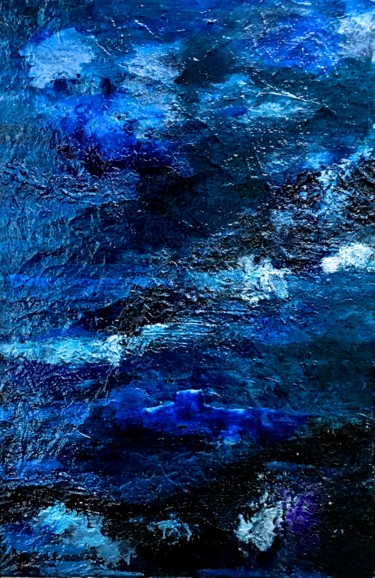 Pintura titulada "Les trous bleus" por Marie Claude Lambert, Obra de arte original, Acrílico