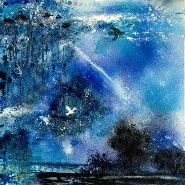 Malerei mit dem Titel "La forêt magique" von Marie Claude Lambert, Original-Kunstwerk, Acryl