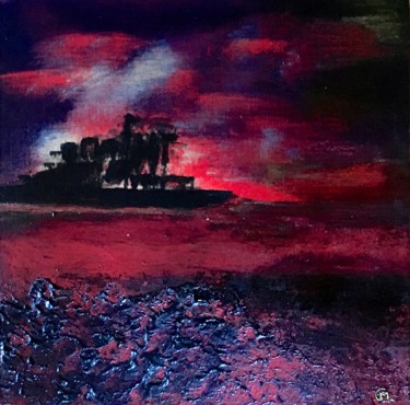 Malarstwo zatytułowany „Le noir fantôme” autorstwa Marie Claude Lambert, Oryginalna praca, Akryl