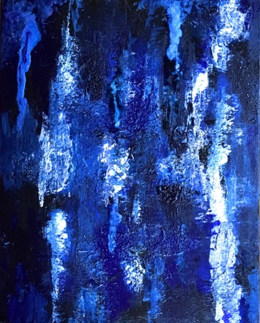 Peinture intitulée "Le pari du bleu" par Marie Claude Lambert, Œuvre d'art originale, Acrylique