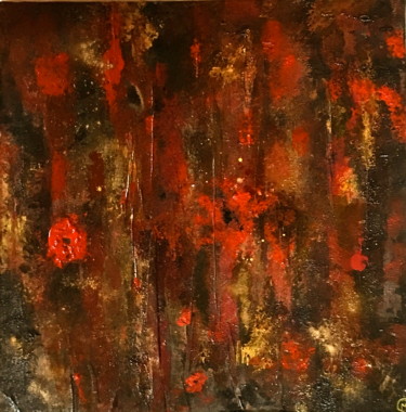 Painting titled "Rouge-épine" by Marie Claude Lambert, Original Artwork, Acrylic