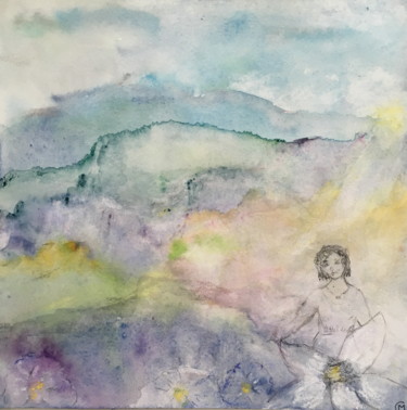 Картина под названием "Le lys dans la vall…" - Marie Claude Lambert, Подлинное произведение искусства, Акварель
