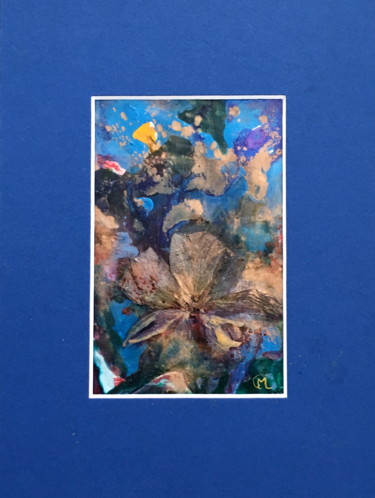 Schilderij getiteld "Fleur... bleue" door Marie Claude Lambert, Origineel Kunstwerk, Acryl