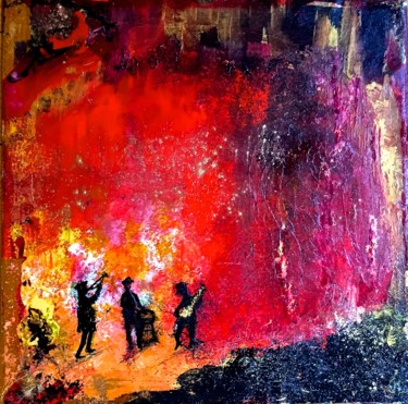 Peinture intitulée "Sur des charbons ar…" par Marie Claude Lambert, Œuvre d'art originale, Acrylique