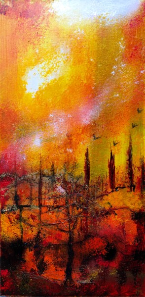 Peinture intitulée "Poudre des soleils" par Marie Claude Lambert, Œuvre d'art originale, Acrylique