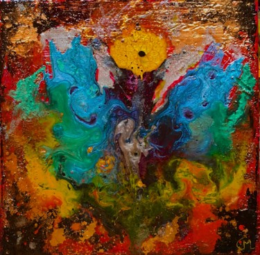 Pintura titulada "Le destin du papill…" por Marie Claude Lambert, Obra de arte original, Acrílico