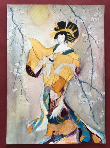 Pittura intitolato "Ravissement" da Marie Claude Lambert, Opera d'arte originale, Acquarello