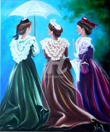 Painting titled "Arlésiennes.jpg" by Marie-Claude Lempereur-Laurent, Original Artwork, Oil