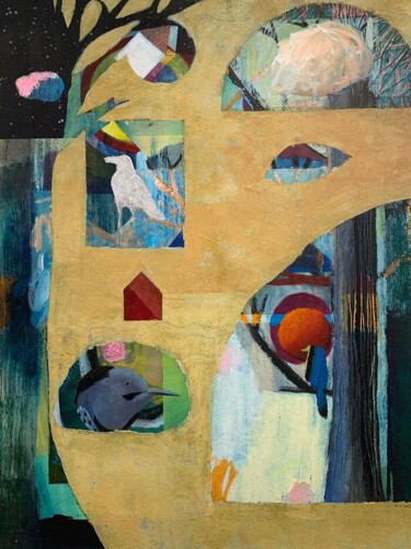 Pintura titulada "Parchemin désert 2" por Marie-Claude Mainguy, Obra de arte original, Acrílico