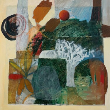 Malarstwo zatytułowany „L'arbre blanc” autorstwa Marie-Claude Mainguy, Oryginalna praca, Akryl Zamontowany na Drewniana rama…