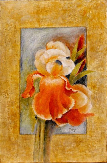 Painting titled "Iris" by Marie Clémence Art, Original Artwork, Acrylic Mounted on Wood Stretcher frame