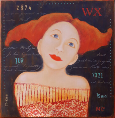 Painting titled "Zoé" by Marie Clémence Art, Original Artwork, Acrylic Mounted on Wood Stretcher frame