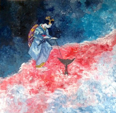 Painting titled "Délicate douceur ni…" by Marie Courcelle, Original Artwork