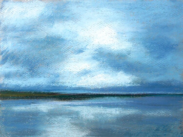 Peinture intitulée "Baie de Somme #11" par Marie Davoust, Œuvre d'art originale, Pastel