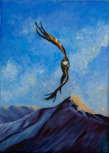 Peinture intitulée "L'aigle royal" par Marie De Vençay, Œuvre d'art originale, Huile