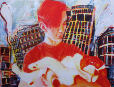 Peinture intitulée "Lovely Dog" par Marie Desert, Œuvre d'art originale, Pigments