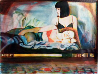 Painting titled "Affection II" by Marie Désert, Original Artwork, Pigments