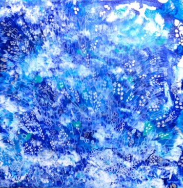 Painting titled "Bleus 1" by Marie-Dominique Willemot, Original Artwork, Acrylic