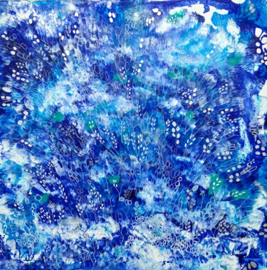 Peinture intitulée "diptyque bleu" par Marie-Dominique Willemot, Œuvre d'art originale, Acrylique