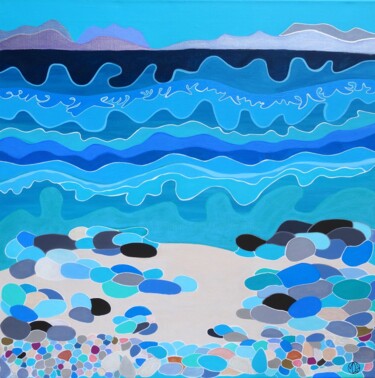 Peinture intitulée "Le soir, la mer" par Marie-Dominique Willemot, Œuvre d'art originale, Acrylique