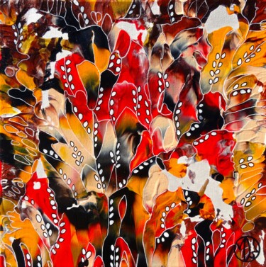 Painting titled "Flamboyant" by Marie-Dominique Willemot, Original Artwork, Acrylic