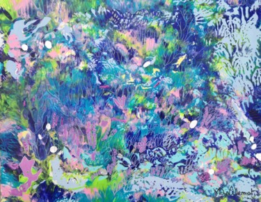 Painting titled "Nymphéas" by Marie-Dominique Willemot, Original Artwork, Acrylic