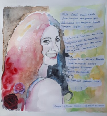 Painting titled "Léa" by Marie Doutrelant, Original Artwork, Watercolor