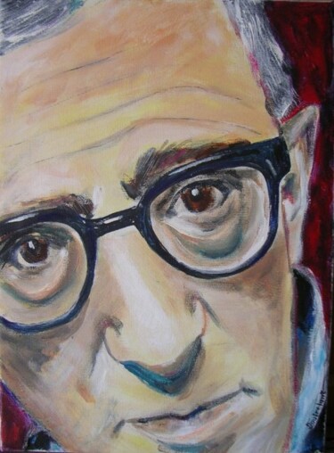 Painting titled "WOODY ALLEN" by Marie Doutrelant, Original Artwork