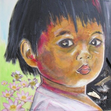 Painting titled "ENFANT DE PHNOM PEN" by Marie Doutrelant, Original Artwork