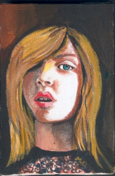 Painting titled "Adolescente  rebelle" by Marie Dubois, Original Artwork, Acrylic