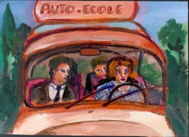「AUTO ECOLE」というタイトルの絵画 Marie Duboisによって, オリジナルのアートワーク