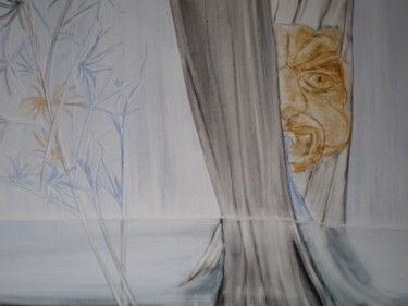 Pintura titulada "gargouille immergée" por Marie Dusimon, Obra de arte original, Témpera