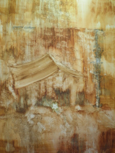 Painting titled "architecture paysag…" by Marie Dusimon, Original Artwork, Pastel Mounted on Wood Stretcher frame