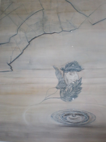 Pintura intitulada "eau et glace" por Marie Dusimon, Obras de arte originais, Pastel Montado em Armação em madeira