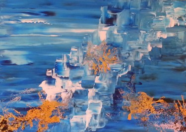 Painting titled "ICEBERG" by Empreinte Marie Elodie Thomas, Original Artwork, Acrylic