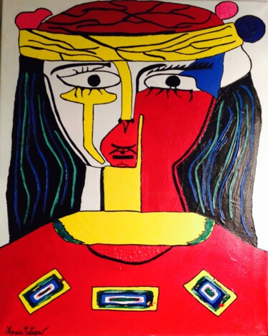 Peinture intitulée "La Dame for JULY an…" par Marie Estepa, Œuvre d'art originale