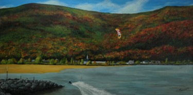 Peinture intitulée "L'automne au fleuve" par Marie-Ève Bouchard, Œuvre d'art originale, Acrylique