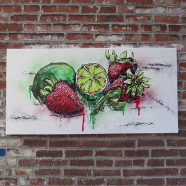 Peinture intitulée "Limonade aux fraises" par Marie-Eve Drapeau, Œuvre d'art originale, Huile