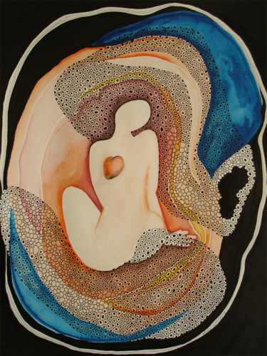 Dessin intitulée "silhouette-coloree-…" par Marie-F, Œuvre d'art originale, Autre