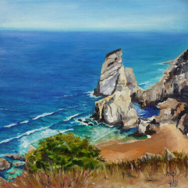 Painting titled "CABO DA ROCA. PORTU…" by Marie Faleeva, Original Artwork, Watercolor