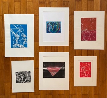 Prenten & gravures getiteld "Groupe 5" door Marie Feldbusch, Origineel Kunstwerk, Gravure