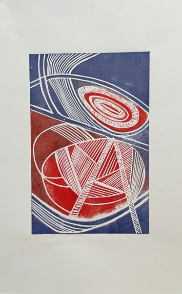 Gravures & estampes intitulée "abstraction" par Marie Feldbusch, Œuvre d'art originale, Gravure
