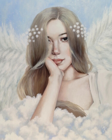 Peinture intitulée "L'ange" par Marie-Fleur Boucher, Œuvre d'art originale, Huile