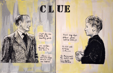 Painting titled "Clue ( indice )" by Marie-France Arlaud, Original Artwork, Acrylic Mounted on Wood Stretcher frame