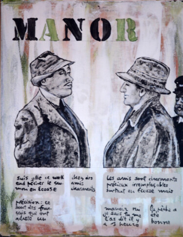 Painting titled "MANOR ( manoir )" by Marie-France Arlaud, Original Artwork, Acrylic Mounted on Wood Stretcher frame